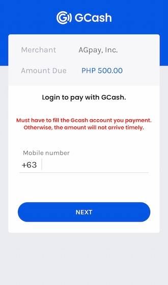 Step 2: Enter the phone number registered with your GCash account.