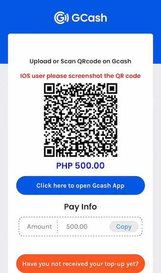 Step 3: Use the QR code to payment using your GCash wallet.